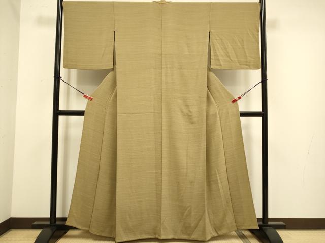 平和屋着物▽上質な小紋　単衣　横段文　鬼しぼ縮緬　正絹　逸品　DABJ6527du
