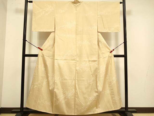 平和屋着物▽上質な紬　単衣　作家物　枝花文　正絹　逸品　未使用　DABJ6529du