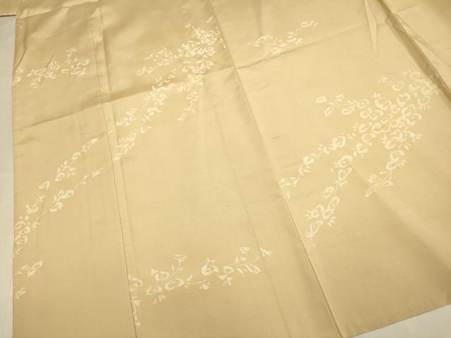 平和屋着物▽上質な紬　単衣　作家物　枝花文　正絹　逸品　未使用　DABJ6529du