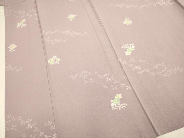 平和屋着物▽上質な小紋　単衣　青海波花文　京都きもの友禅扱い　正絹　逸品　DABJ6535du