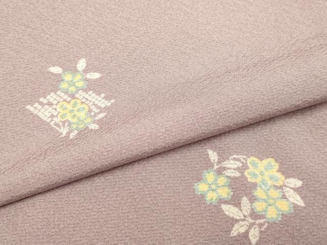 平和屋着物▽上質な小紋　単衣　青海波花文　京都きもの友禅扱い　正絹　逸品　DABJ6535du