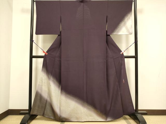 平和屋着物▽松尾光琳　訪問着　無双　絽袷　絽×絽　源氏香　銀彩　正絹　逸品　DABJ6539du
