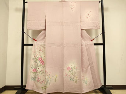 平和屋着物▽訪問着　単衣　枝花文　暈し染め　正絹　逸品　DABJ6542du