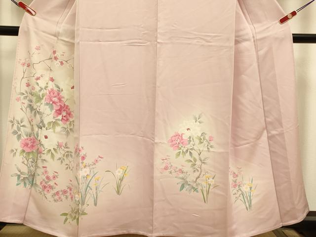 平和屋着物▽訪問着　単衣　枝花文　暈し染め　正絹　逸品　DABJ6542du
