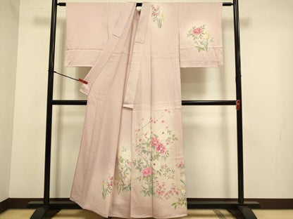 平和屋着物▽訪問着　単衣　枝花文　暈し染め　正絹　逸品　DABJ6542du