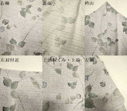 平和屋着物＊夏物　小紋　絽　枝花文　洗える着物　DABJ6543du