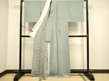 平和屋着物▽伝統工芸士　廣瀬雄望　江戸小紋　単衣　菱繋ぎ　反端付き　正絹　逸品　未使用　DABJ6544du