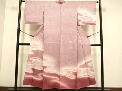 平和屋着物▽訪問着　単衣　霞文　暈し染め　正絹　逸品　DABJ6553du