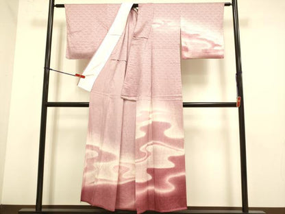 平和屋着物▽訪問着　単衣　霞文　暈し染め　正絹　逸品　DABJ6553du