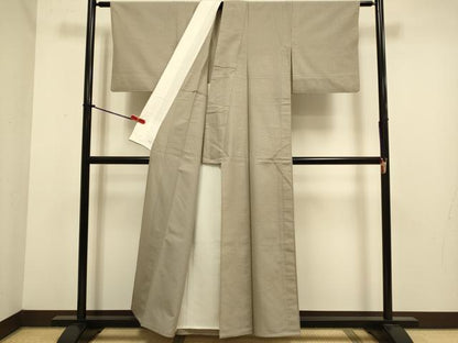 平和屋着物▽上質な小紋　単衣　縞　正絹　逸品　DABJ6556du
