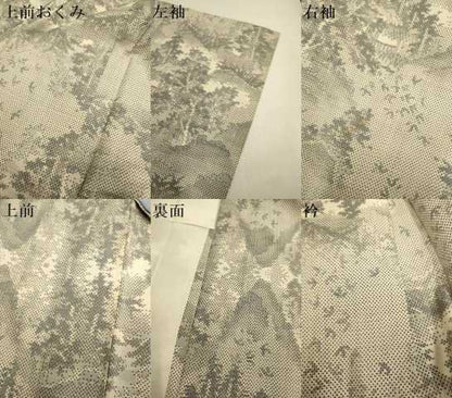 平和屋着物▽本場大島紬　単衣　風景文　正絹　逸品　DABJ6559du
