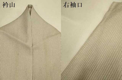 平和屋着物▽上質な小紋　単衣　縞　正絹　逸品　DABJ6560du