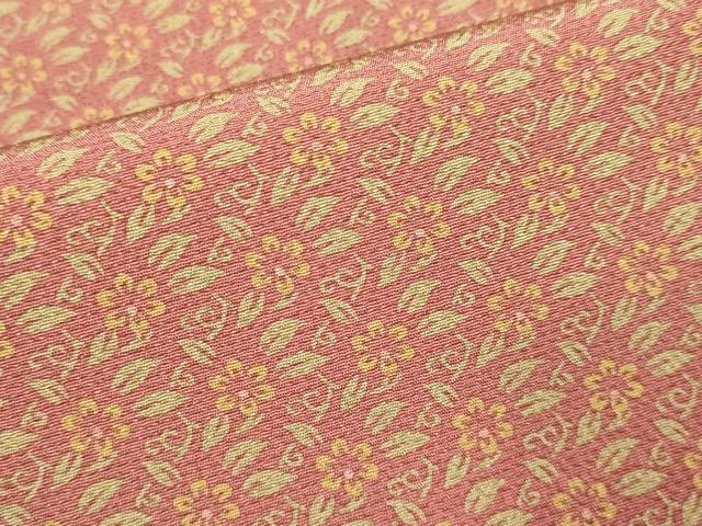 平和屋着物▽上質な小紋　単衣　草花文　正絹　逸品　DABJ6562du