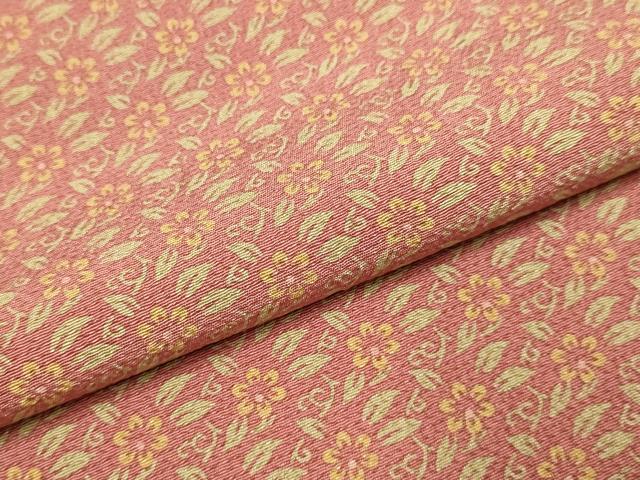 平和屋着物▽上質な小紋　単衣　草花文　正絹　逸品　DABJ6562du