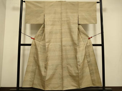 平和屋着物▽本場染大島紬　単衣　吉祥横段文　正絹　逸品　DABJ6567du