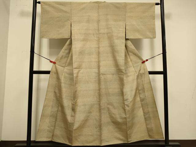 平和屋着物▽本場染大島紬　単衣　吉祥横段文　正絹　逸品　DABJ6567du