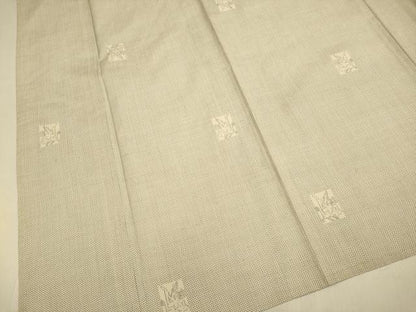 平和屋着物▽本場大島紬　単衣　白大島　7マルキ　色紙花文　正絹　逸品　DABJ6570du