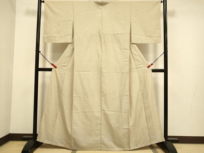 平和屋着物▽上質なお召　単衣　幾何学文様　正絹　逸品　DABJ6571du