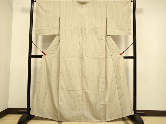 平和屋着物▽上質なお召　単衣　幾何学文様　正絹　逸品　DABJ6571du