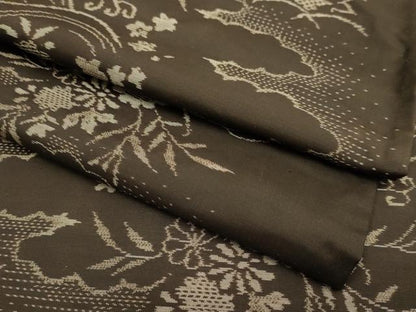 平和屋着物▽本場大島紬　単衣　立波花文　正絹　逸品　DABJ6576du