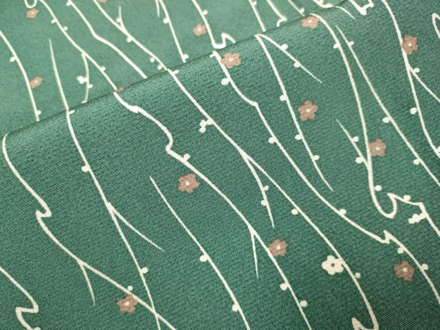 平和屋着物▽上質な小紋　単衣　枝梅文　正絹　逸品　DABJ6578du
