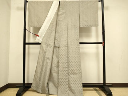 平和屋着物▽米沢　白根沢　涼風　単衣　綟子織　もじり織　燕　正絹　逸品　DABJ6579du