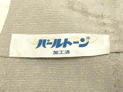 平和屋着物▽上質な小紋　単衣　格子　正絹　逸品　DABJ6614du