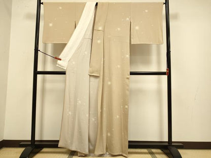 平和屋着物▽上質な小紋　単衣　貝合わせ文　蛍暈し　正絹　逸品　DABJ6617du
