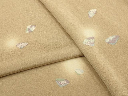 平和屋着物▽上質な小紋　単衣　貝合わせ文　蛍暈し　正絹　逸品　DABJ6617du