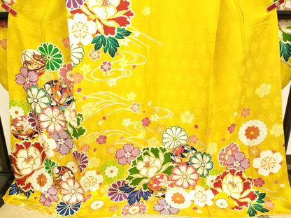 平和屋着物●豪華振袖　刺繍　花毬文　折り鶴　独楽　金彩　正絹　逸品　DABJ6643du