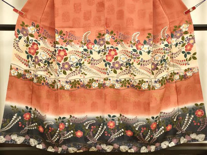 平和屋着物●訪問着　辻が花　暈し染め　金彩　正絹　逸品　DABJ6648du