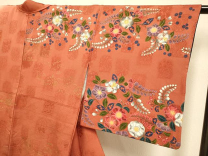 平和屋着物●訪問着　辻が花　暈し染め　金彩　正絹　逸品　DABJ6648du