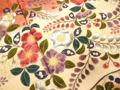 平和屋着物●訪問着　辻が花　暈し染め　金彩　正絹　逸品　DABJ6648du