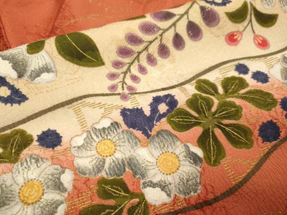 平和屋着物●訪問着　辻が花　暈し染め　金彩　正絹　逸品　DABJ6648du