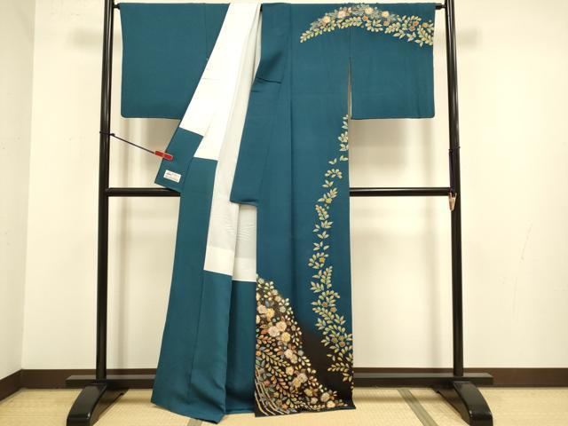 平和屋着物●訪問着　作家物　絞り　辻が花　金彩　やまと誂製　正絹　逸品　DABJ6661du