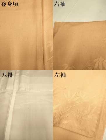 平和屋着物●上質な色無地　笹地紋　江戸茶色　正絹　逸品　DABJ6697du