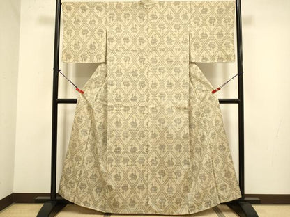 平和屋着物●上質な紬　有栖川文様　正絹　逸品　DABJ6700du