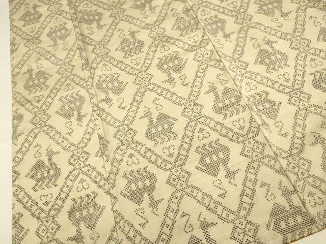 平和屋着物●上質な紬　有栖川文様　正絹　逸品　DABJ6700du