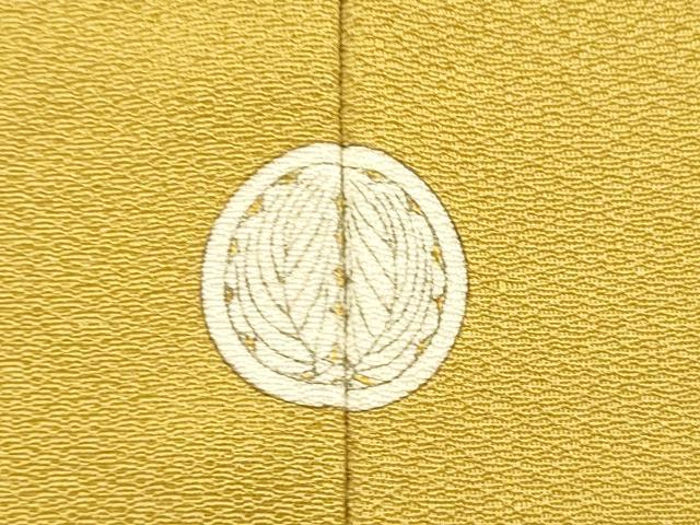 平和屋着物●上質な色無地　笹竹地紋　桑茶色　正絹　逸品　DABJ6708du