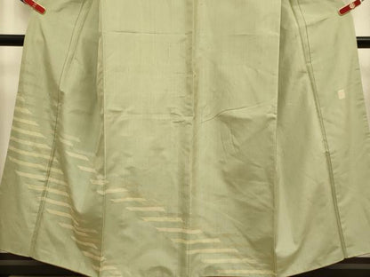平和屋着物●訪問着　紬地　作家物　横段文　正絹　逸品　DABJ6717du