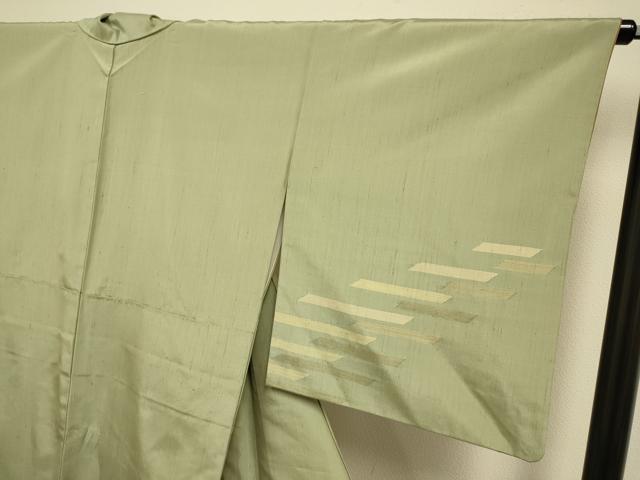 平和屋着物●訪問着　紬地　作家物　横段文　正絹　逸品　DABJ6717du