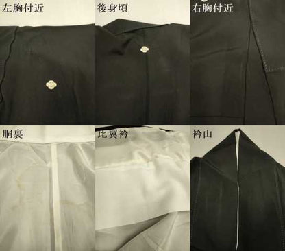 平和屋着物●十日町友禅作家　岡村蒼風　黒留袖　飛鶴花文　暈し染め　正絹　逸品　DABJ6718du