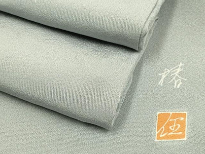 平和屋着物●上質な色無地　作家物　灰青色　正絹　逸品　DABJ6720du