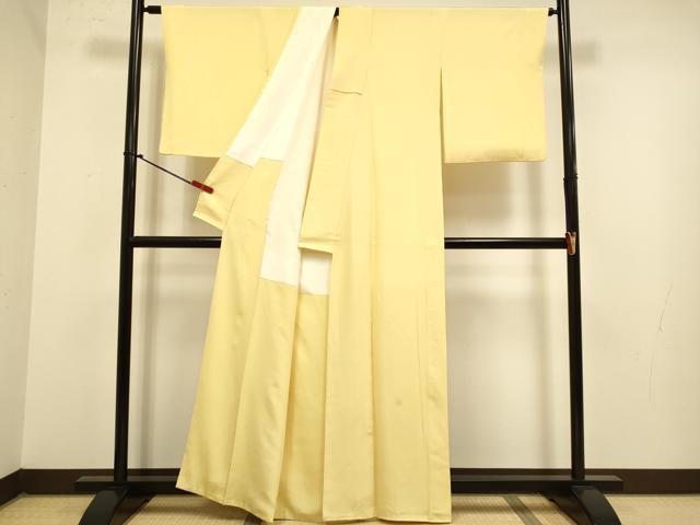 平和屋着物●上質な色無地　蜂蜜色　正絹　逸品　DABJ6721du