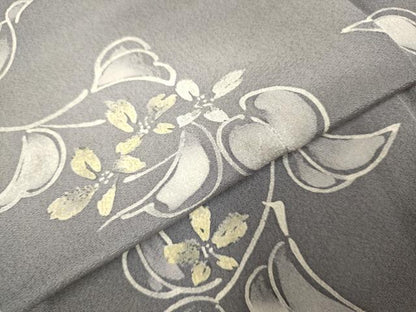平和屋着物●訪問着　作家物　草花文　ろうけつ染め　正絹　逸品　DABJ6728du
