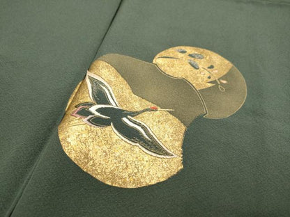 平和屋着物●訪問着　刺繍　飛鶴風景文　松竹梅　金彩　正絹　逸品　DABJ6733du