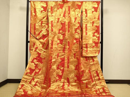 平和屋本店●色打掛　お引きずり　和装　婚礼　結婚式　花嫁　神社挙式　竹梅文　金糸　逸品　DABJ6770du