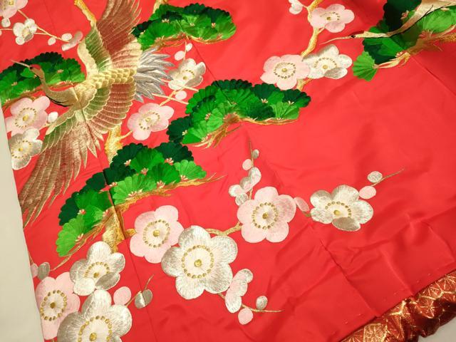 平和屋本店●色打掛　お引きずり　和装　婚礼　結婚式　花嫁　神社挙式　総刺繍　飛鶴梅松文　金銀糸　DABJ6771du