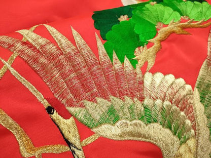 平和屋本店●色打掛　お引きずり　和装　婚礼　結婚式　花嫁　神社挙式　総刺繍　飛鶴梅松文　金銀糸　DABJ6771du