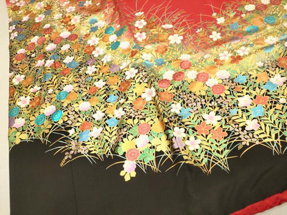 平和屋本店●お引きずり・お引き摺り・引き振袖　和装　結婚式　舞妓　芸妓　芸者　衣装　草花文　金彩　逸品　DABJ6773du